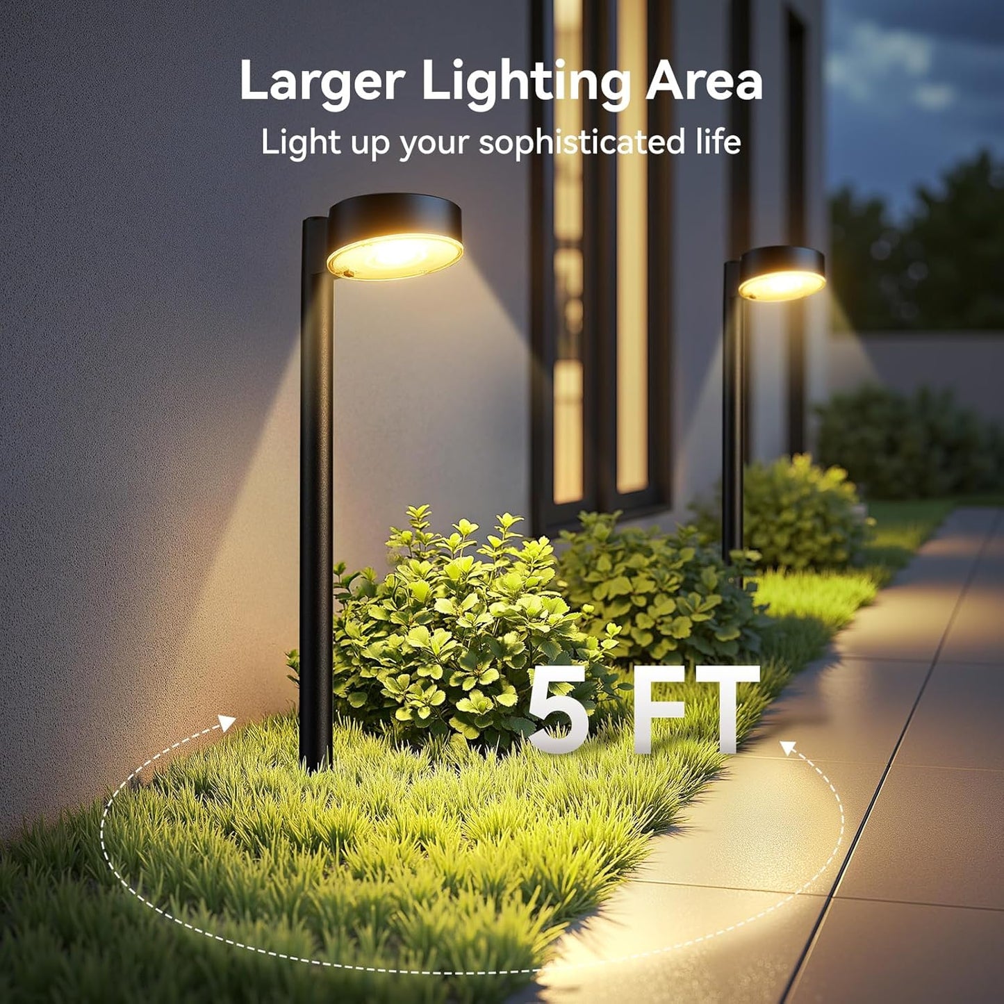 12 Pack Solar Pathway Lights Outdoor, 12 Brighter LED Solar Lights Outdoor Waterproof, Up to 12 Hrs Modern Solar Powered Path Light for Yard Garden Walkway Driveway