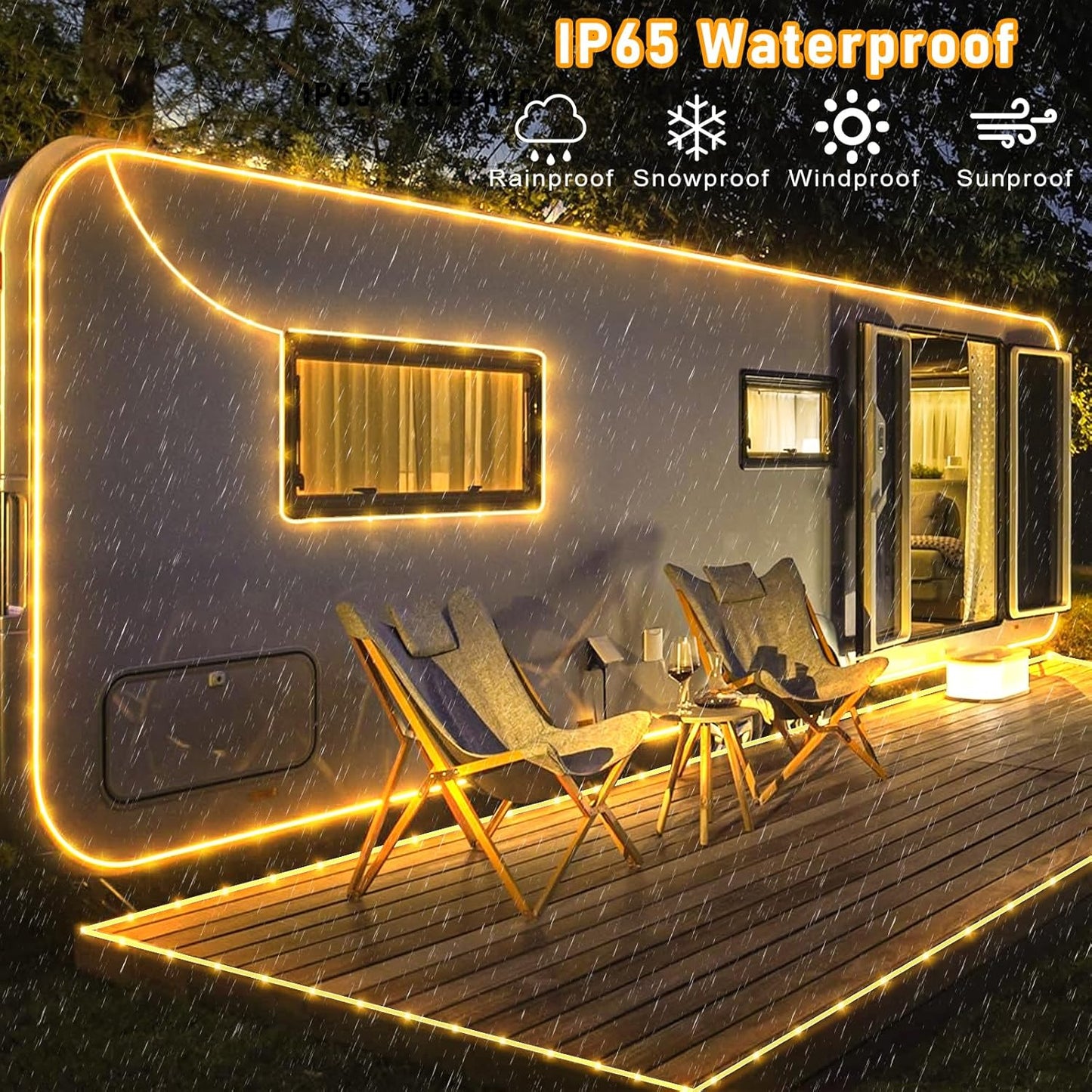 100FT 300 LED Rope Lights Outdoor, Connectable and Flexible Tube Lights with 8 Modes, Waterproof Rope Lighting Indoor for Deck, Garden, Fence, Backyard, Pool, Patio, Tree Decorations - Warm White