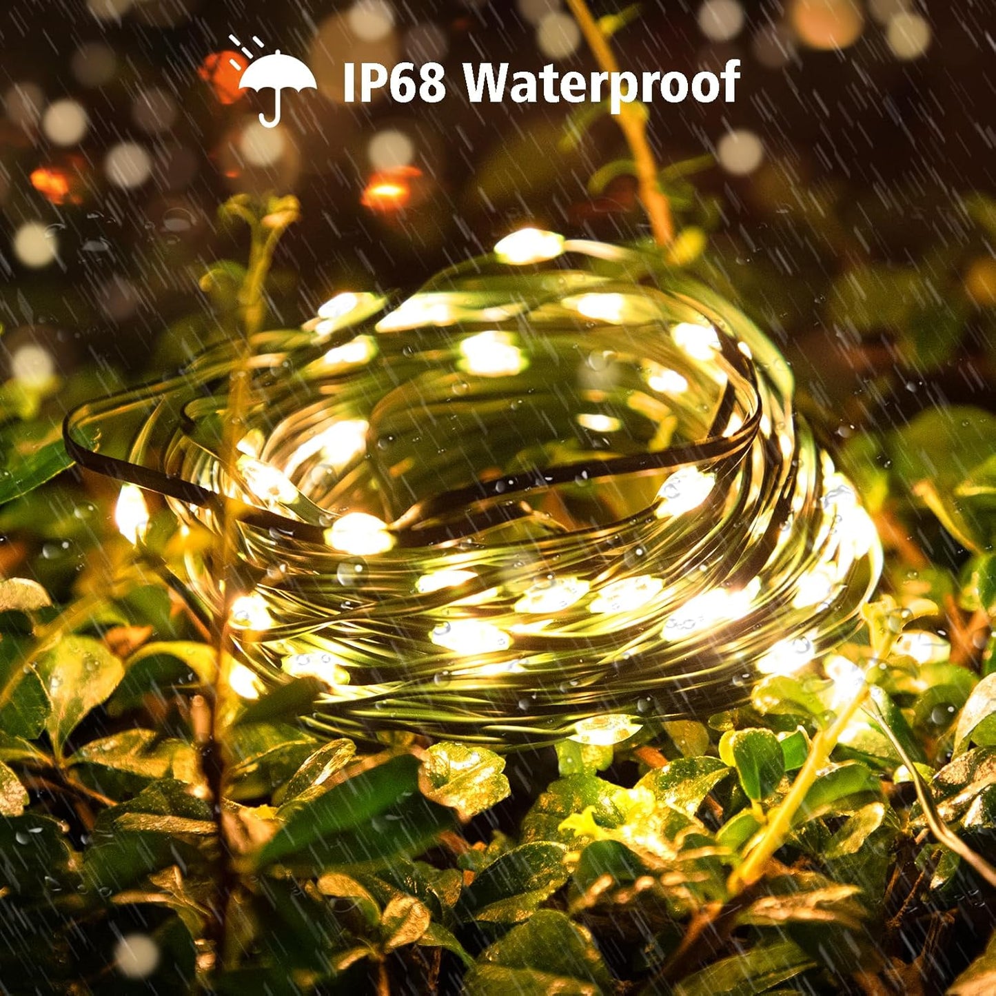 2 Pack Fairy String Lights Plug in, 33Ft Green Wire 100 Micro Starry LED Outdoor String Lights with 8 Modes Timer IP68 Waterproof Twinkle Lights for Bedroom Garden Christmas Home Decor (Warm White)