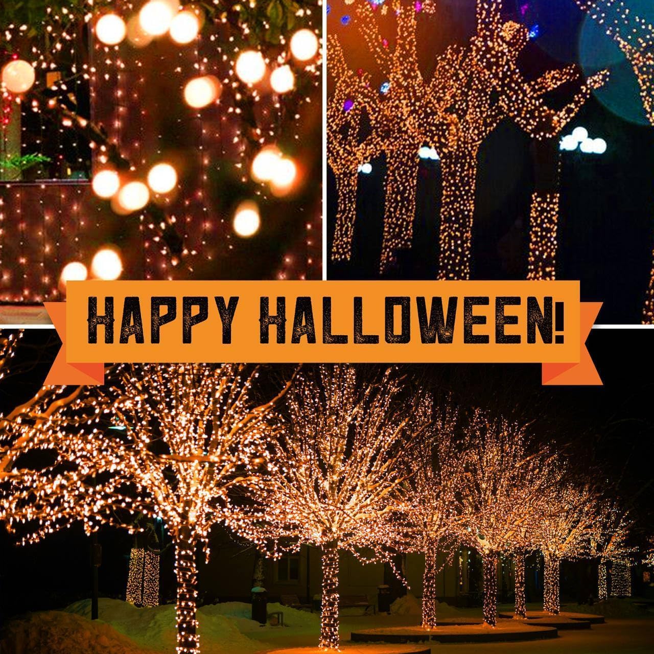 150LIGHTS Orange Extra-Bright with End Connectors Halloween Decorative Lights 9.72m UL Certified Mini String Light Set Waterproof for Halloween Home Garden Christmas Tree Party Patio Wedding