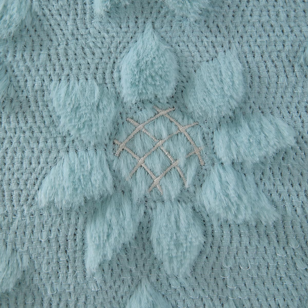 DFXSZ Spring Summer Pillow Covers 18x18 inch Set of 2 Farmhouse Decor White Flower Heart Sunflower Blue Soft Plush Faux Fur Jacquard Throw Pillows for Sofa Holiday Spring Home Decor PTK024G18