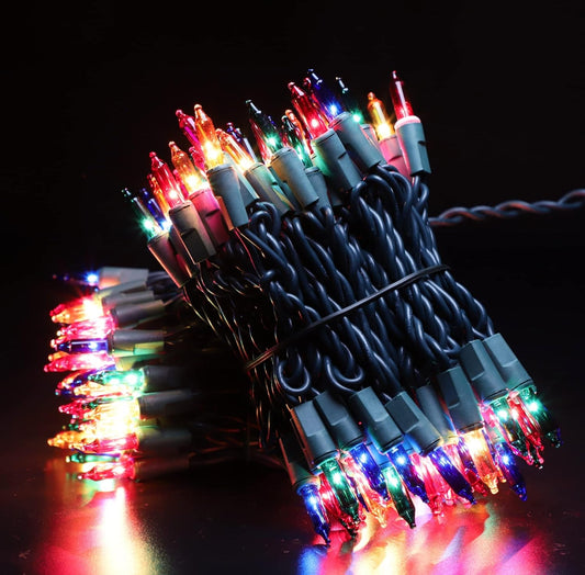 Green Wire,Multicolor,Incandescent Bulb 300 Mini String Lights for Indoor Christmas Tree Garland Birthday Wedding Party Festival Decoration