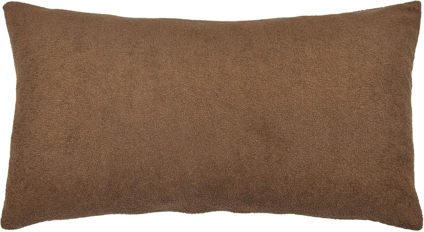 Embroidered Deer Christmas Pillow Covers 12x20, Cute Embroidered Throw Pillow Covers Christmas Decorations Holiday Pillows for Home Couch,Brown/Pumpkin