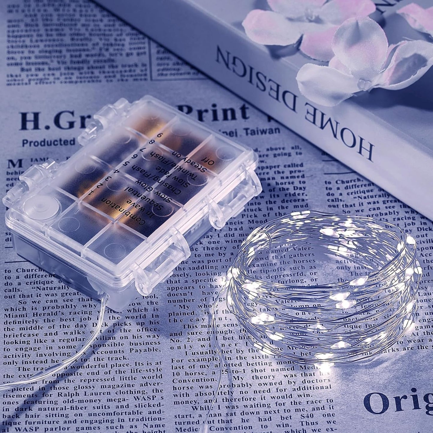 2 Pack 16.4 Ft. Battery Operated Outdoor String Lights with Remote & Timer, LED Cool White Fairy Lights, Waterproof Twinkle Lights for Bedroom, Dorm, Mason Jar, Wedding, Party, Christmas