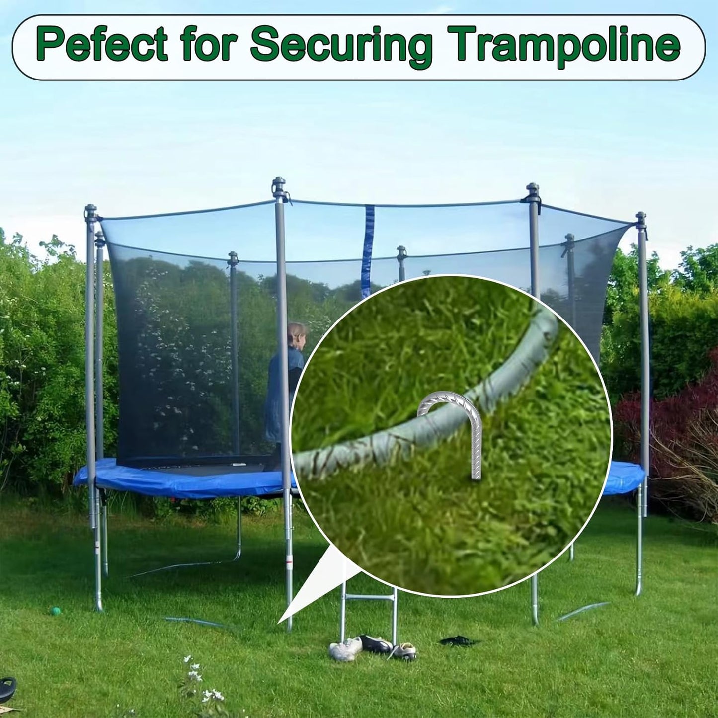 12 Inch Rebar Ground Stakes Heavy Duty J Hook 55 Pack Metal Spikes Galvanized Ground Anchors Tent Stakes for Fence, Bounce House, Gazebos and Outdoor Decorations Inflatables