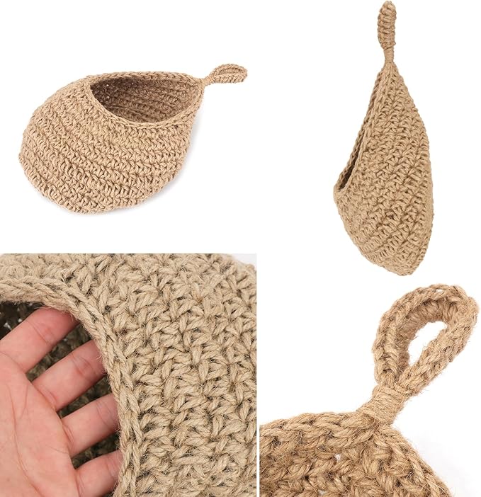 3 Pack Hanging Wall Basket with Hook, 3 Size Wall Hanging Fruit Baskets, Hanging Baskets for Organizing, Hanging Fruit Baskets for Kitchen, Restaurant, Coffee Shop, Party and Garden Decor