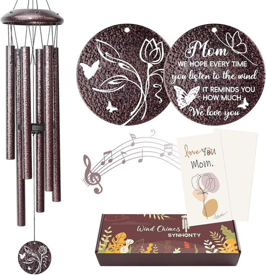 Gifts for Mom, 25''Wind Chimes, Mother Birthday Gifts for mom from Daughter Son, Mothers Day, Thanksgiving, Christmas Day Gift Ideas for Love Rreminder