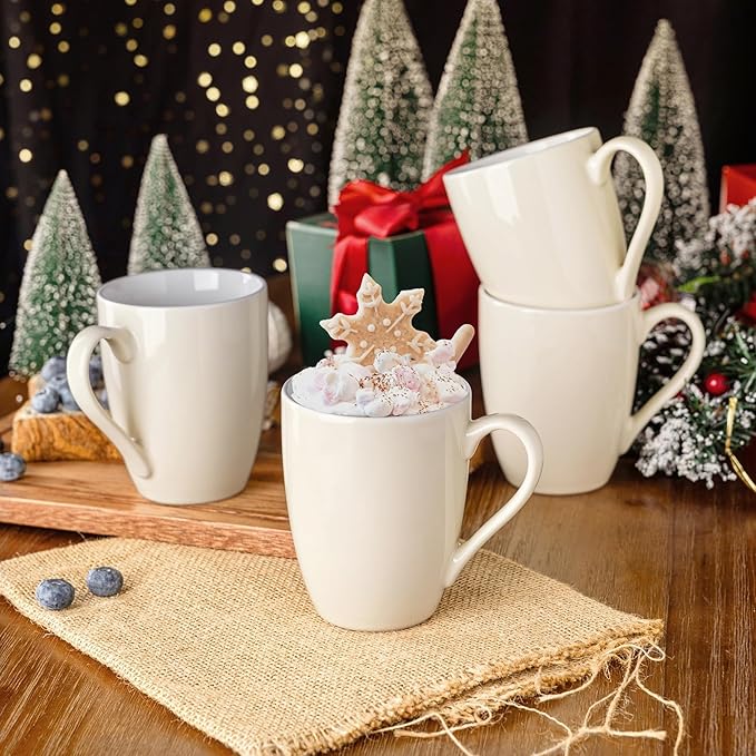 GBHOME 16oz Coffee Mugs Set of 6, Large Ceramic Coffee Mugs for Man, Woman, Dad, Mom, Modern Coffee Mugs Set with handle for Tea/Latte/Cappuccino/Milk/Cocoa. Dishwasher&Microwave Safe,Beige