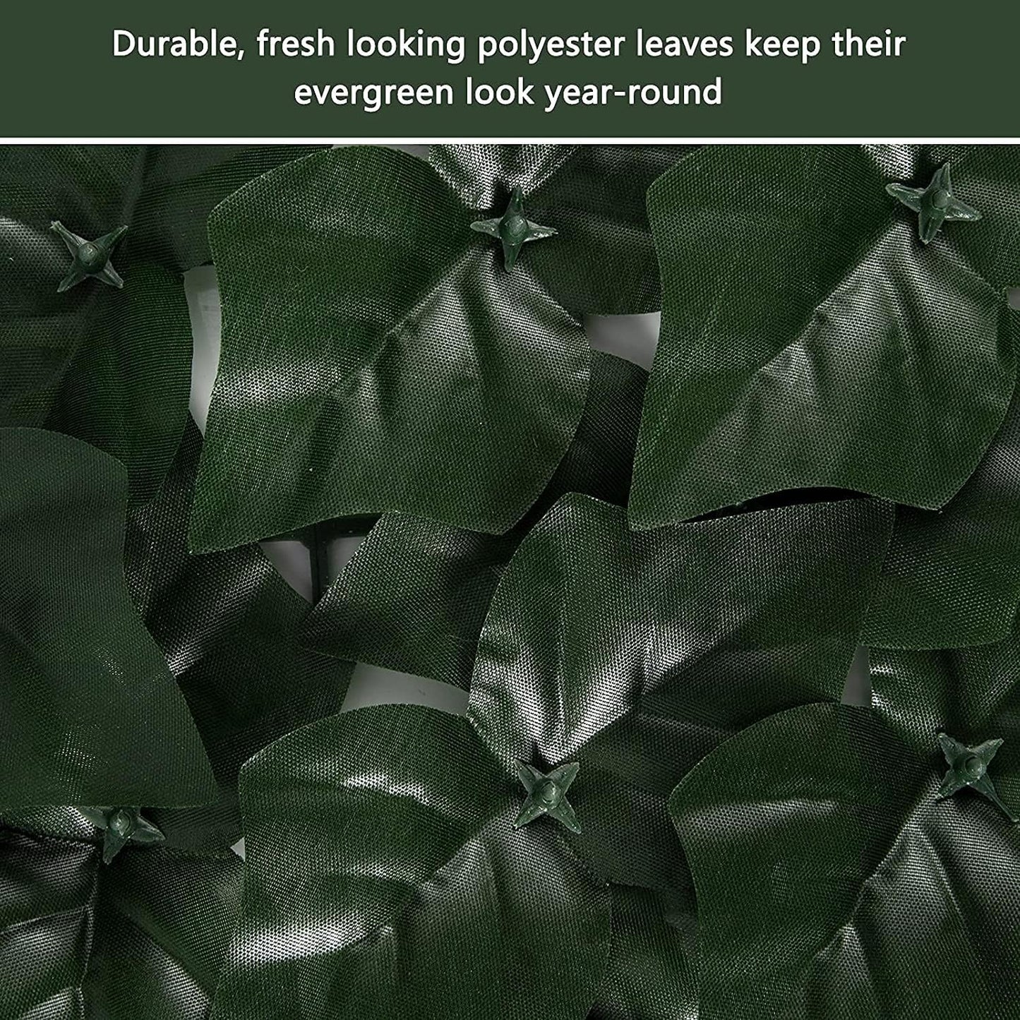 Faux Ivy Privacy Fence Screen Outdoor Expandable Artificial Greenery Roll Fake Hedge Wall Patio Green Plastic Leaf Plant Vine Grass Panels Gate Covering for Garden Yard Balcony (118.5x59.5 in)