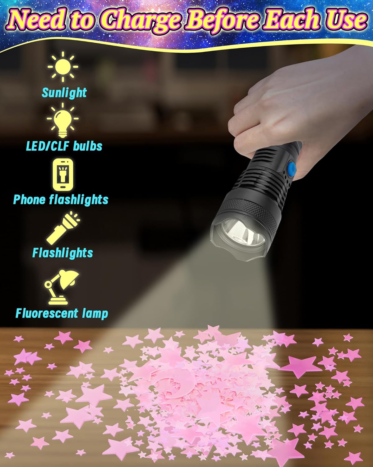 201 Pcs Glow in The Dark Stars Stickers for Ceiling, Pink Toddler Wall Room Decor Gifts, Luminous 3D Glowing Stars Stocking Stuffers for Kids Boys Girls