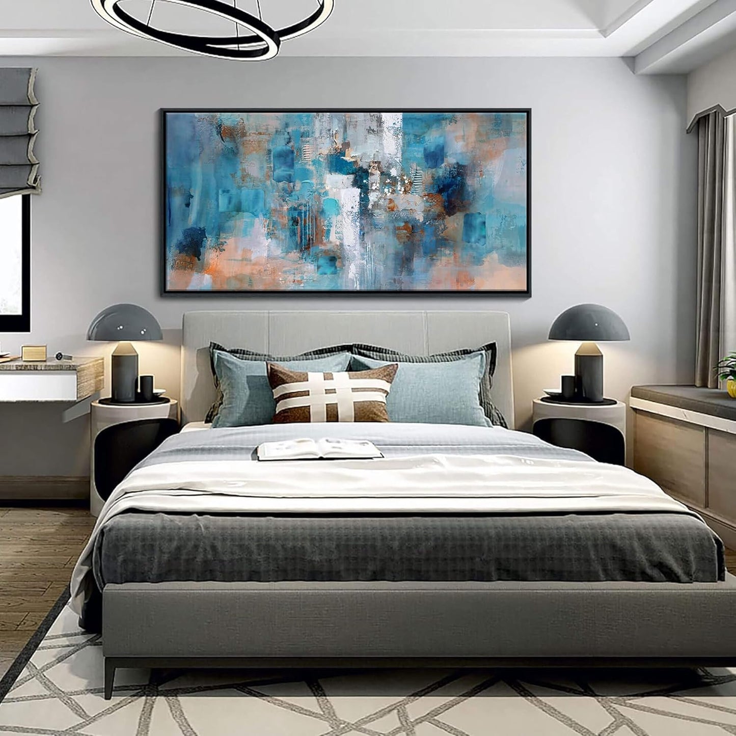 Framed Wall Art for Bedroom Large Abstract Wall Art Wall Pictures for Living Room Canvas Wall Art for Living Room Bathroom Decor 24x48 Inches