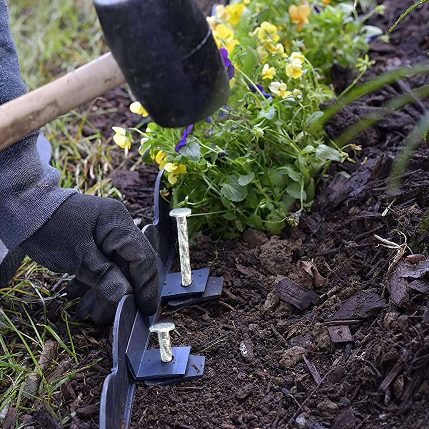 50/100/150 Pack 6" Solid Galvanized Non-Rust Metal Garden Stakes Spiral Landscape Edging Anchors for Paver Edging, Gardening, House Construction, etc (150)