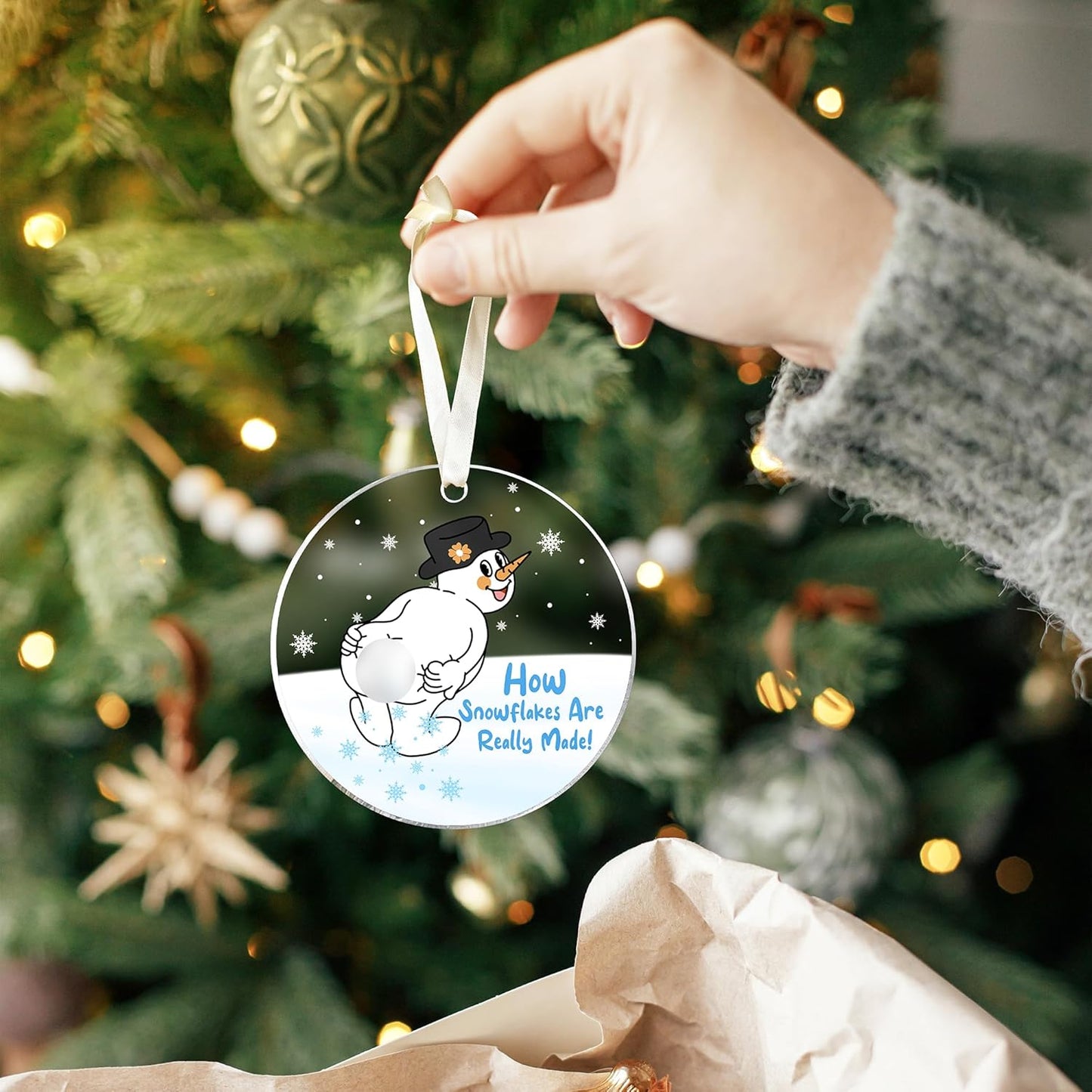 Funny Christmas Ornament - Snowman Ornaments - Snowman Ornaments for Christmas Tree - Gifts for Family, Friends - Acrylic Ornament 2025