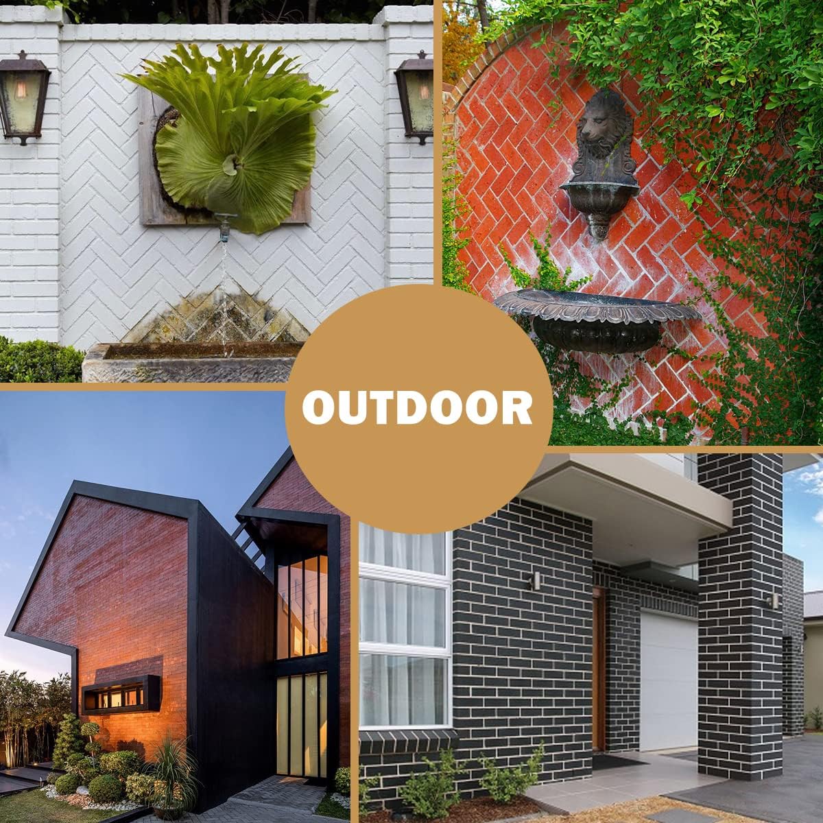 100 Vintage Brown/Red Faux Brick Wall Tiles, 3D Thin Brick Veneers for Bedroom, Bathroom, Kitchen, Fireplace and Fence Wall Panels (14.2 sq ft)