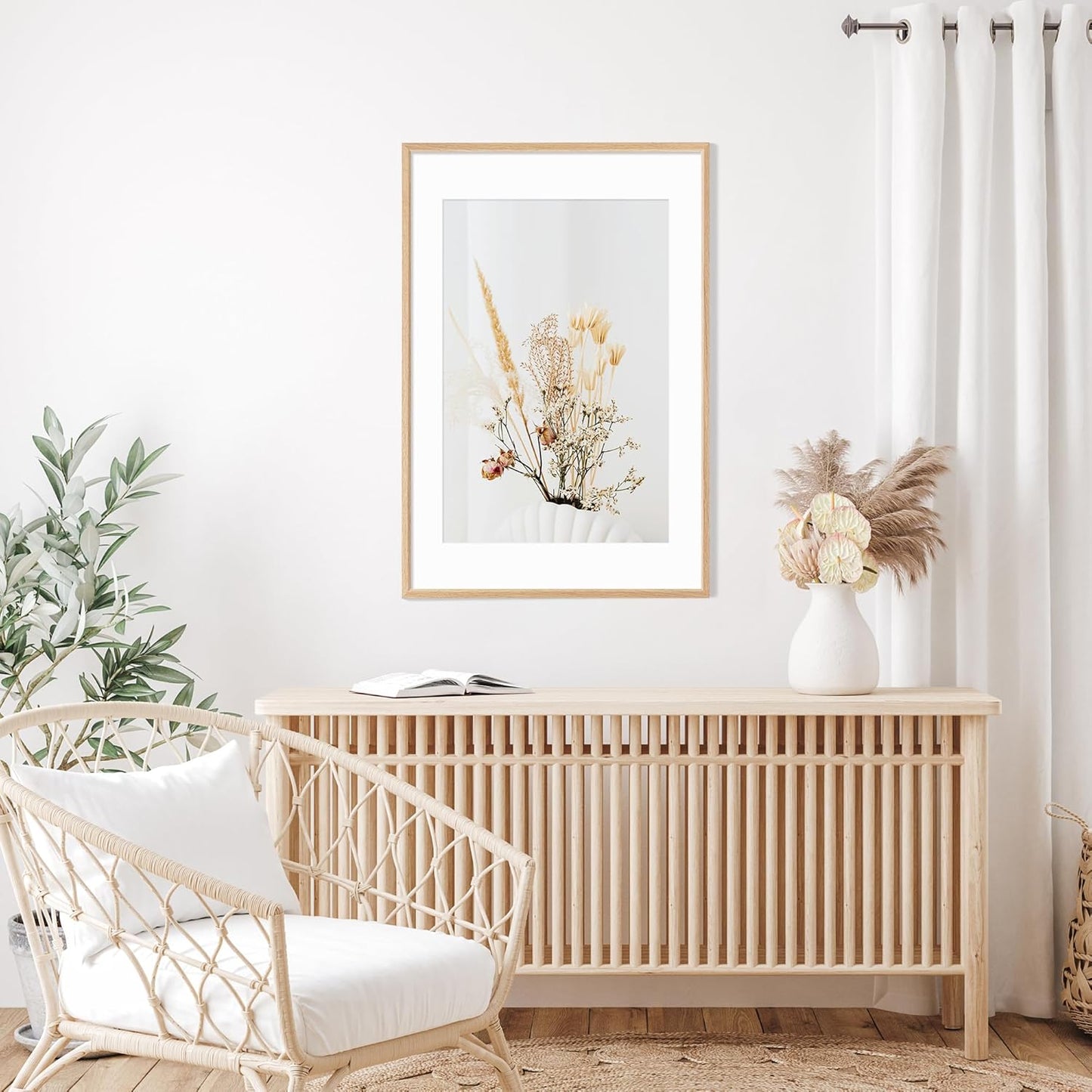 20x30 Poster Frame Natural Solid Oak Photo Frames with 16x24 Removable Mat Wall Hanging Large Handcrafted Frame with HD Plexiglass Wall and Tabletop Display Large Picture Frame