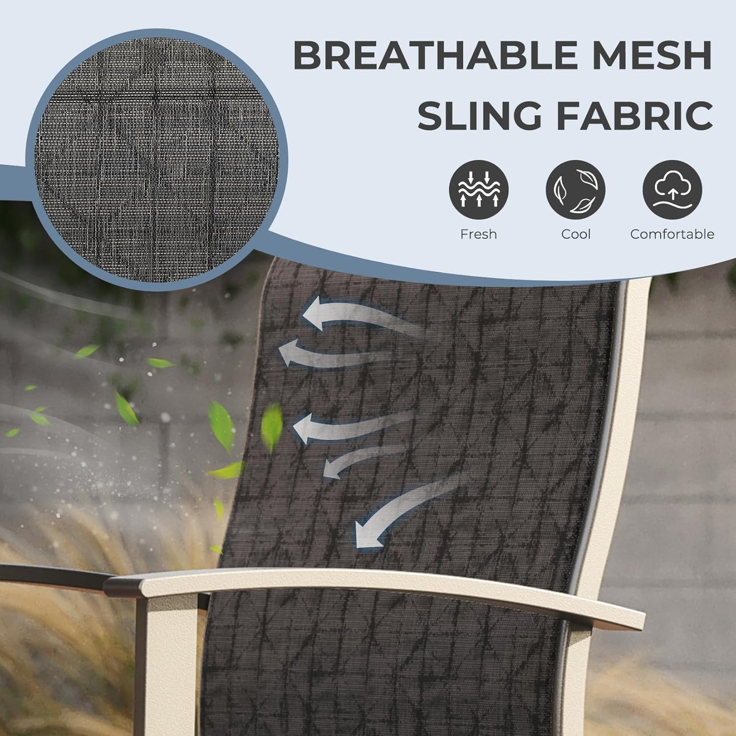 Grand patio Counter Height Swivel Bar Stools Set of 6, 24 Inch Height Patio Seating for BBQ Island Outdoor Kitchen Dining Stool Chair (Black & Grey Plaid, 6PC)