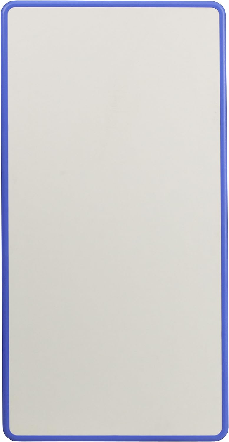 Flash Furniture Wren 23.625''W x 47.25''L Rectangular Blue Plastic Height Adjustable Activity Tables with Grey Tops, Set of 6