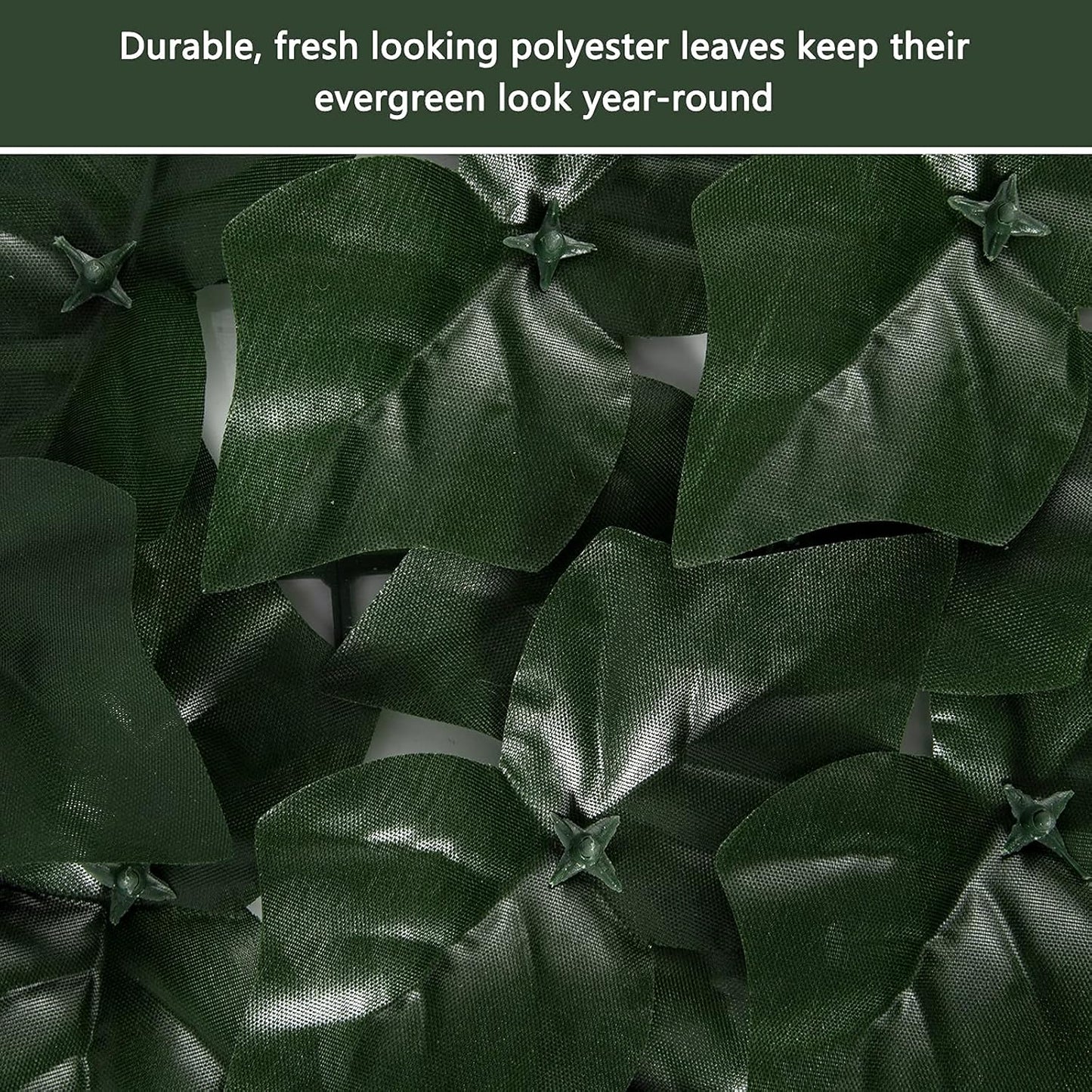 Faux Ivy Fence Privacy Screen Outdoor Expandable Artificial Greenery Roll Fake Hedge Wall Patio Green Plastic Leaf Plant Vine Grass Panels Gate Covering Garden Yard Balcony (157.5 X 39.4 in)