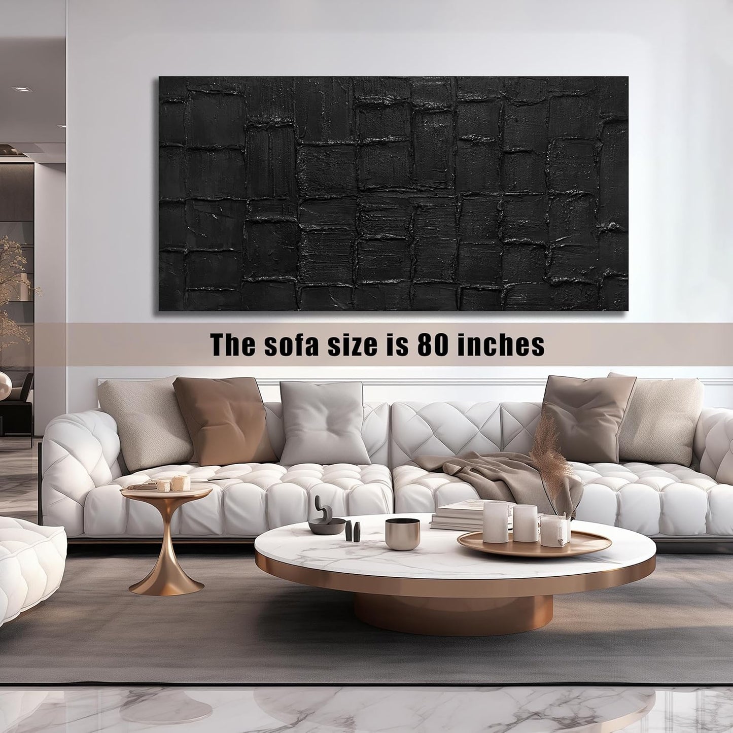 Minimalist Wall Paintings For Office Extra Large Canvas Wall Art For Dining Room Black Abstract Pictures For Living Room Size 36 x 72 Inch