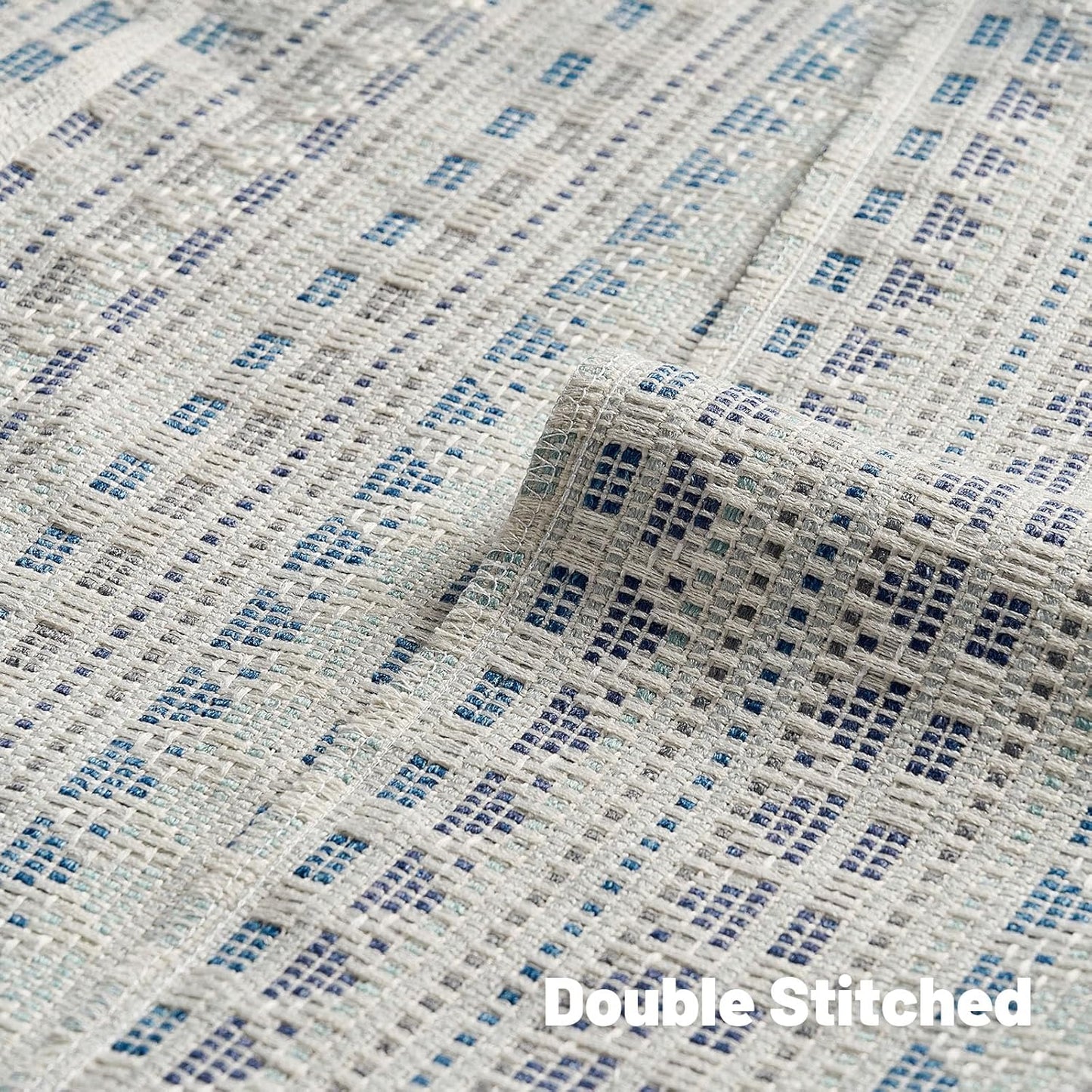 FUTEI Blue Grey Decorative Throw Pillow Covers 18x18 Inch Set of 2,Soft Cozy Chenille Jacquard Textured Cushion Case,Boho Home Decor for Couch Bed Living Room