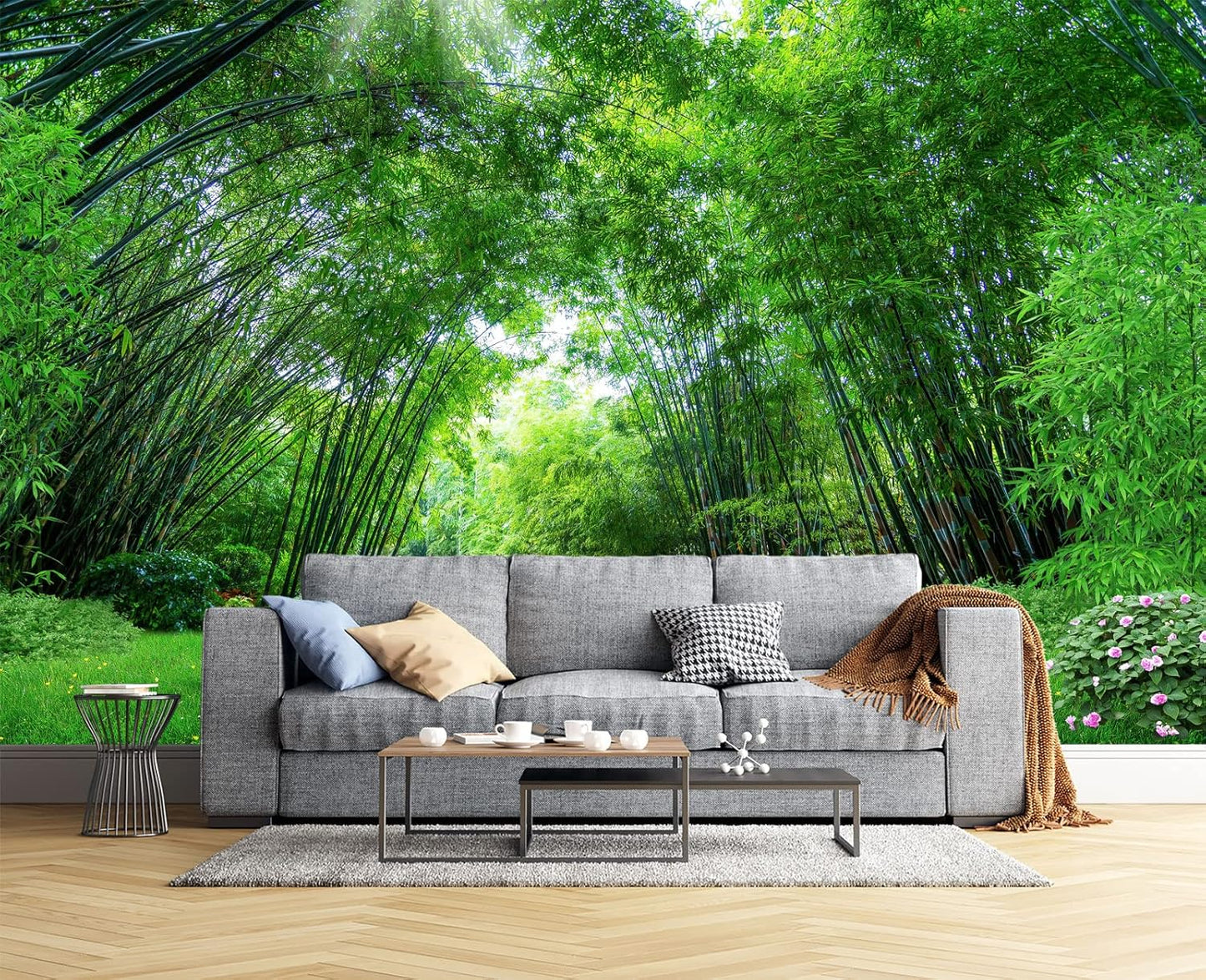 Green Bamboo Forest Wall Mural Wallpaper for Bedroom 178" x 117"
