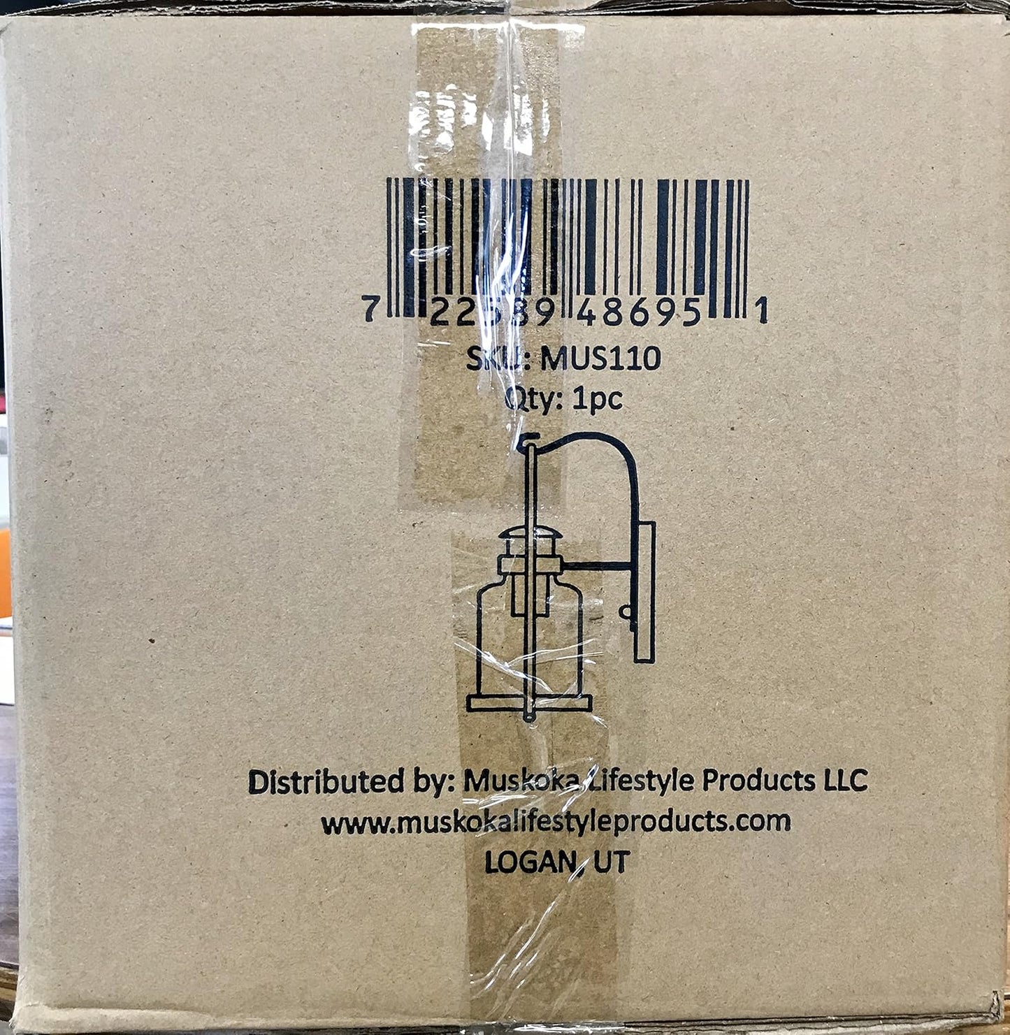 Muskoka Lifestyle Products Rustic Wall Light Lantern with Retro Industrial loft Lantern Look in Rubbed Bronze Powder Coat Finish with Milk Pioneer jug Glass